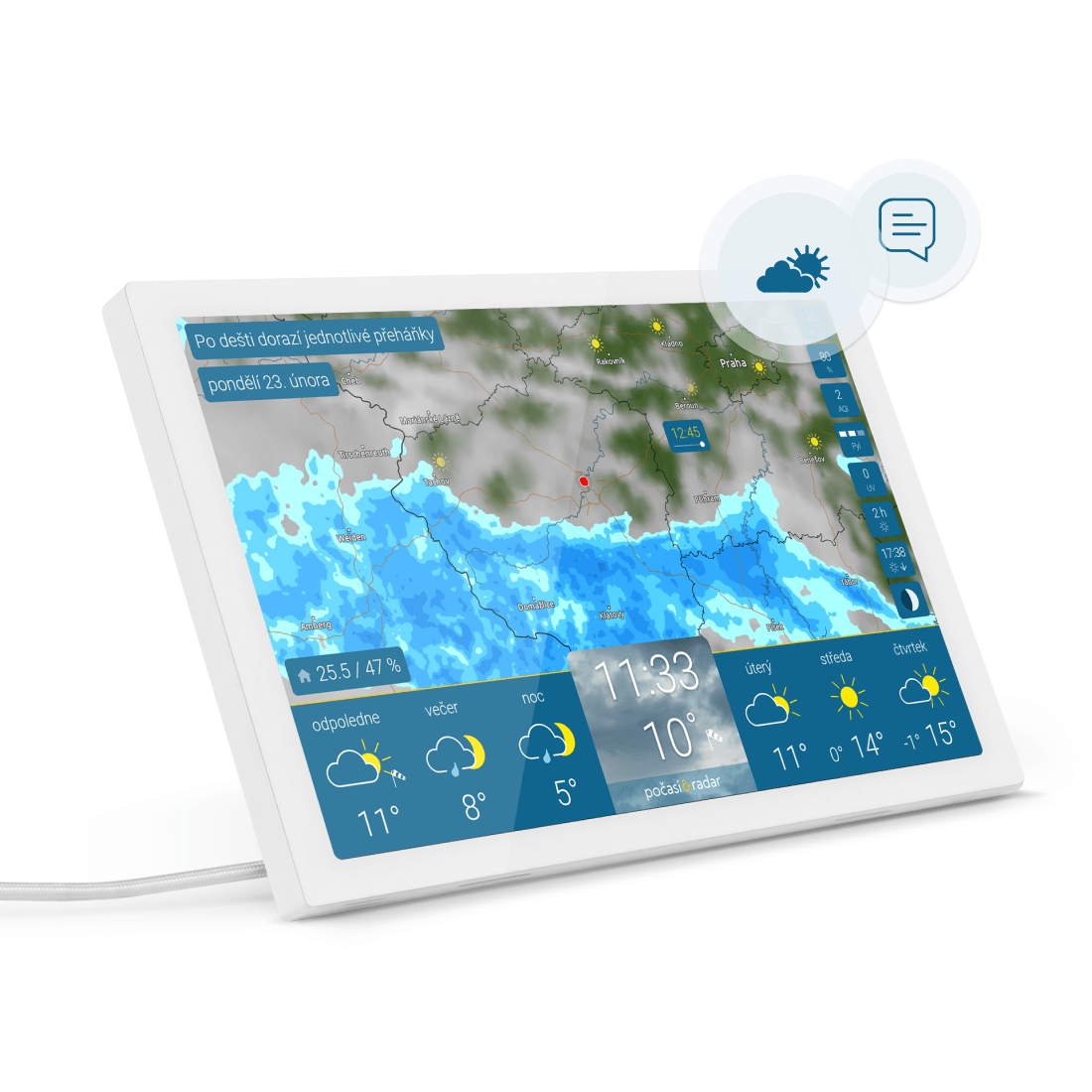 počasí & radar home 4 (Bílá)