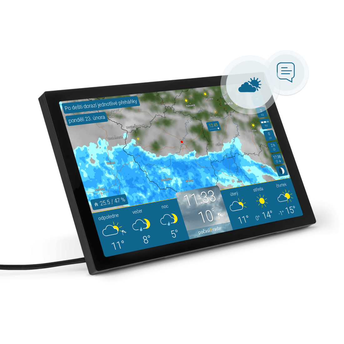 počasí & radar home 4 (Černá)