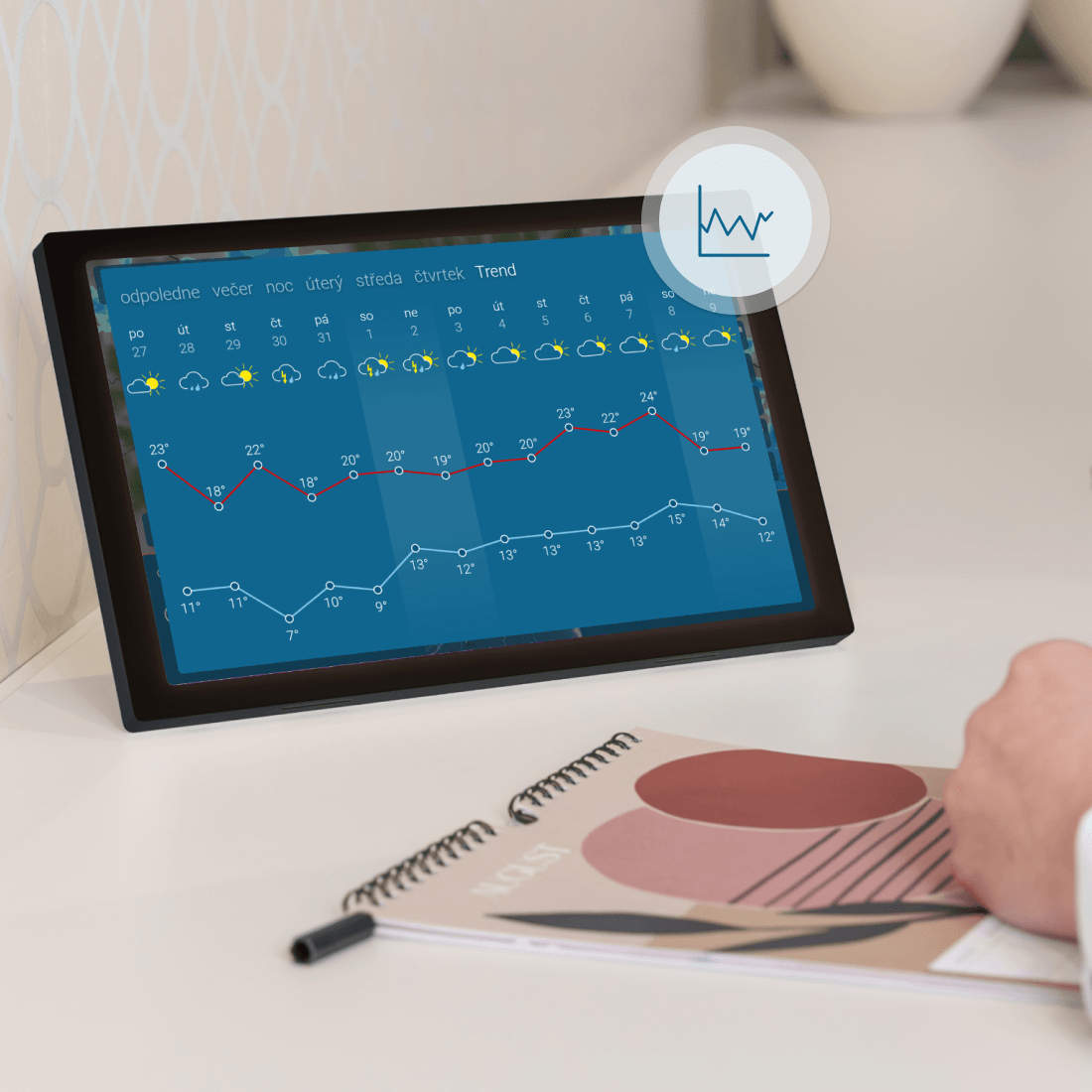 počasí & radar home 4 (Černá)