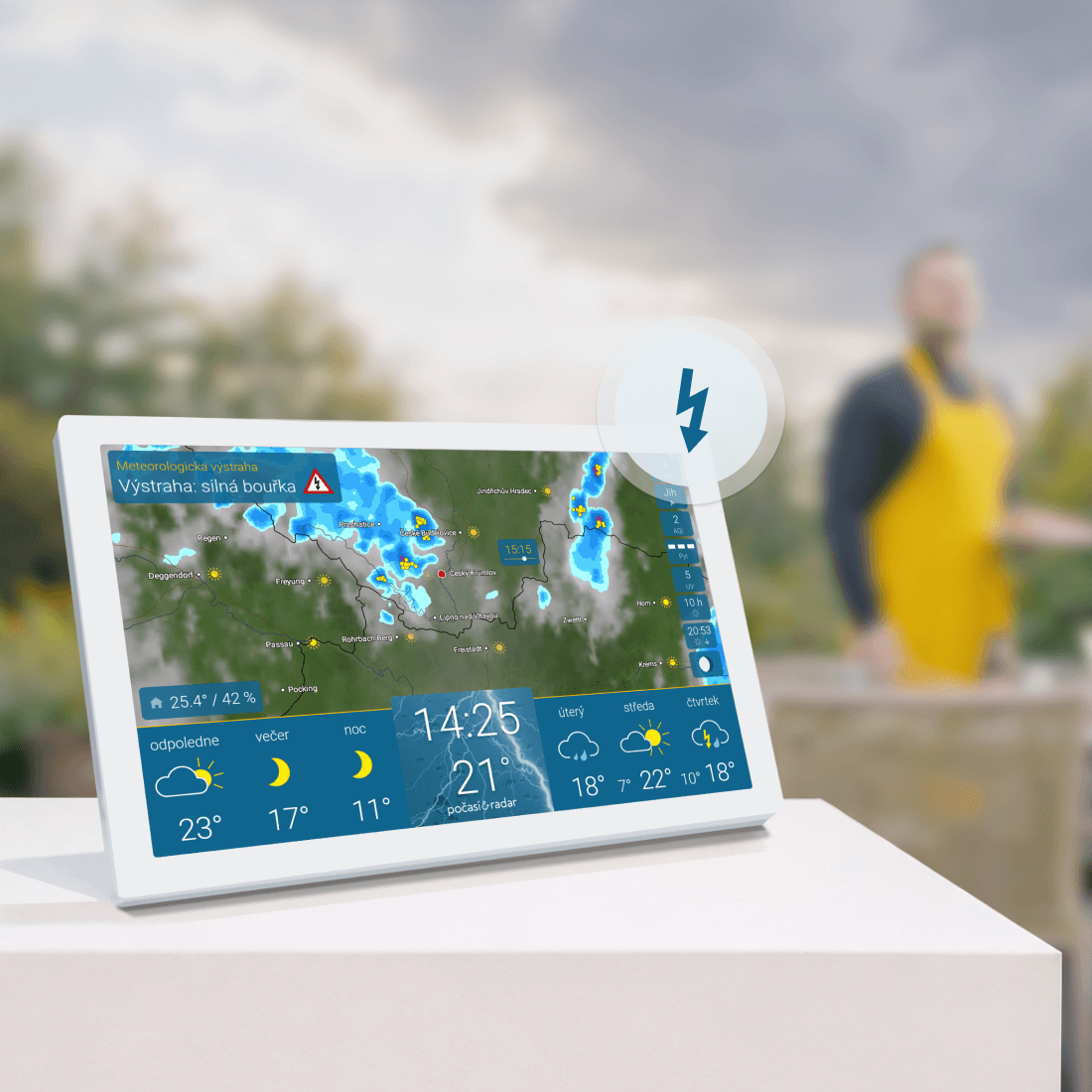 počasí & radar home 4 (Bílá)