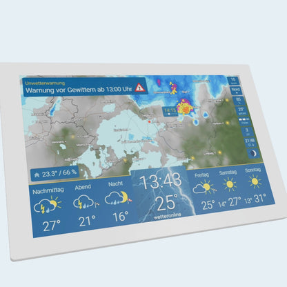 Das WetterDisplay von allen Seiten betrachten. wetteronline home 3 zeigt das Wetter für die ganze Familie. Wissen wie's wird – auf einen Blick, ohne Klick!